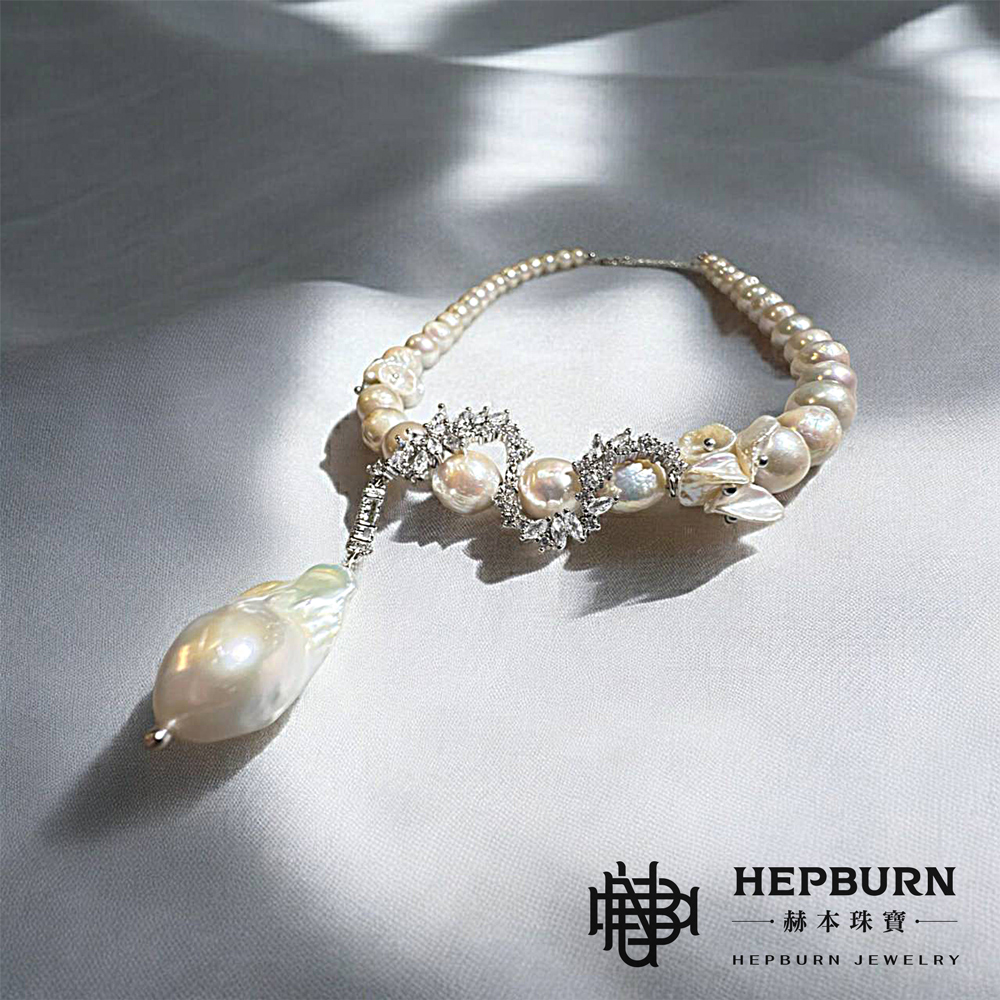【赫本珠寶】設計款-晶龍追珠巴洛克珍珠項鍊,典藏飾品,高級珠寶,獨特項鍊,祥瑞珠寶,設計款珠寶