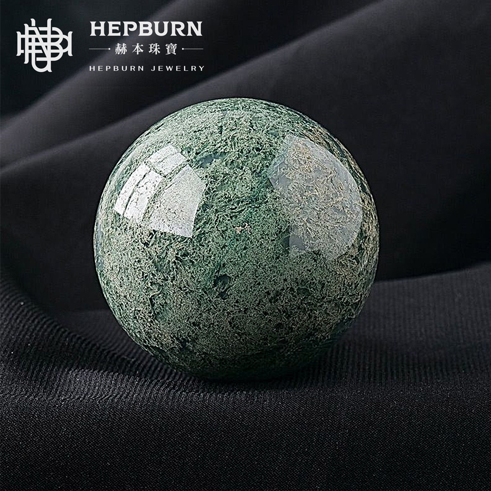 赫本珠寶】水草瑪瑙水晶球(58~62mm)｜生機療癒情緒平衡｜QueenDom