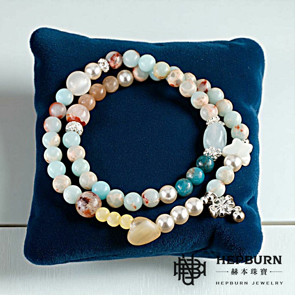 【赫本珠寶】設計款-壽山石母貝蝴蝶雙圈手鍊,天然石飾品,轉變希望,文化珠寶,平衡能量,手工飾品