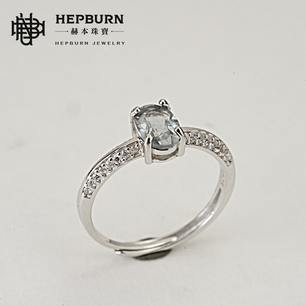 【赫本珠寶】設計款-潮靈不息海藍寶活口戒指,時尚飾品,天然寶石,舒適戒指,情緒平衡,勇氣佩戴