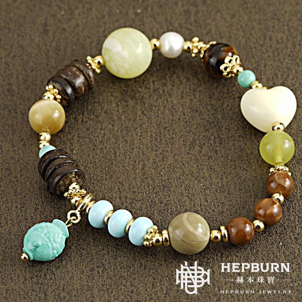 【赫本珠寶】青提庫克愛心小青魚沉香手鍊,個性手鏈,能量手鍊,療癒飾品,招財聚氣,理氣養生