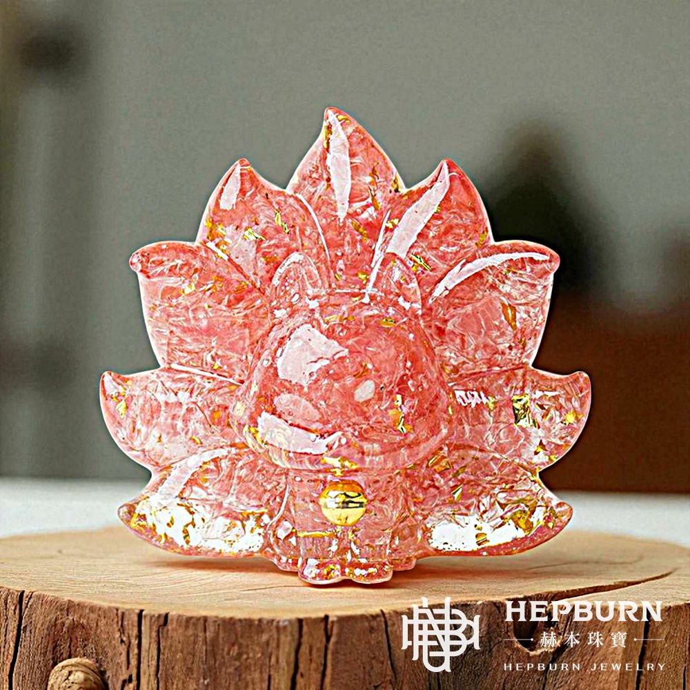 【赫本珠寶】奧剛水晶小碎石九尾萌狐能量擺件-(紅)西瓜石九尾萌狐,能量水晶,人緣加持,居家擺飾,招財能量,情感療癒