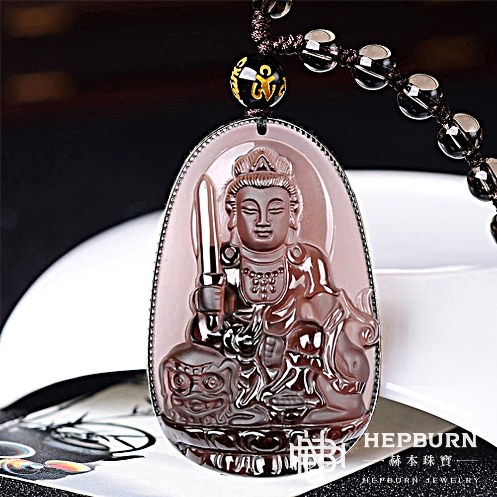 【赫本珠寶】冰透黑曜石十二生肖屬相守護神-八大守護神,QueenDom,能量淨化,天然冰曜石,招福避邪,本命佛