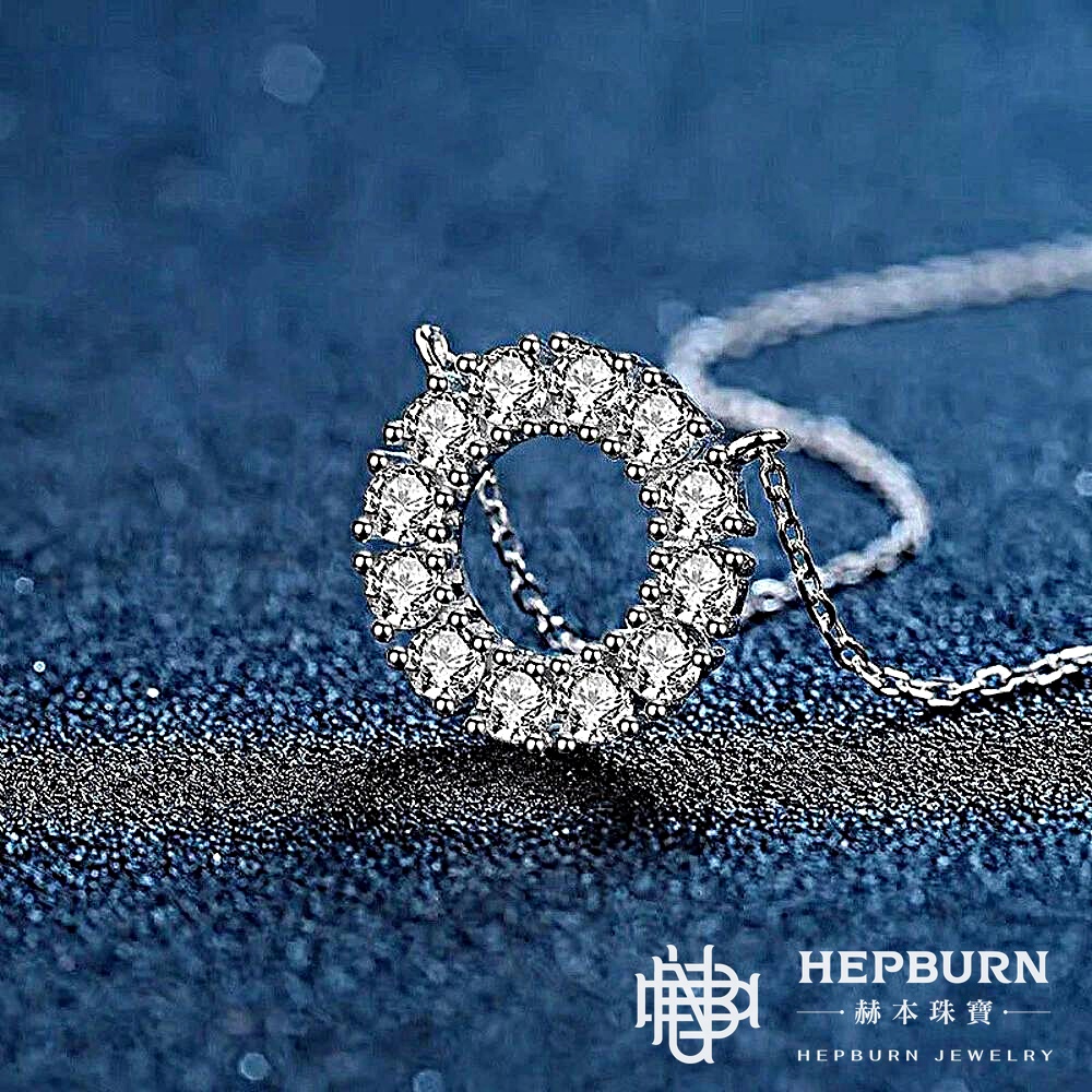 【赫本珠寶】圓鎖銀河之光莫桑S925銀吊墜(1.2克拉),QueenDom,圓鎖設計,時尚珠寶,S925純銀,1.2克拉吊墜