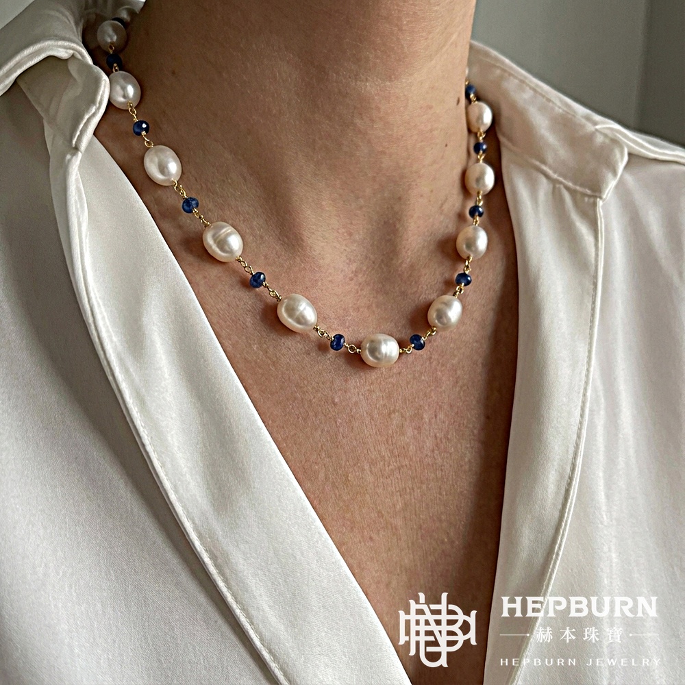 【赫本珠寶】設計款 - 巴洛克淡水珍珠鎖骨鍊手鍊套組,QueenDom,赫本珠寶,巴洛克珍珠套組,隨形珍珠項鍊,珍珠手鍊