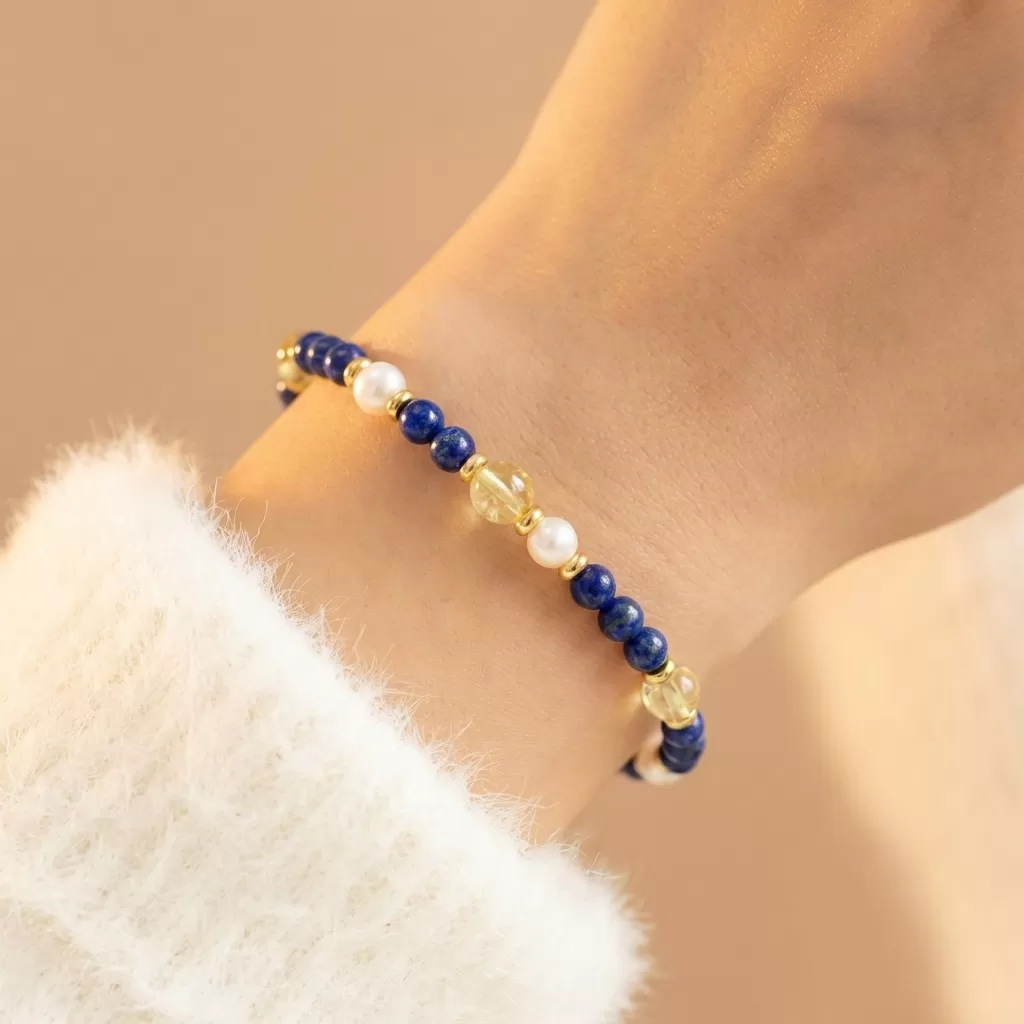 【赫本珠寶】低調奢華・青金石套組(手環項鏈),：QueenDom,赫本珠寶,翡翠項鍊,珍珠毛衣鍊,淡水珍珠