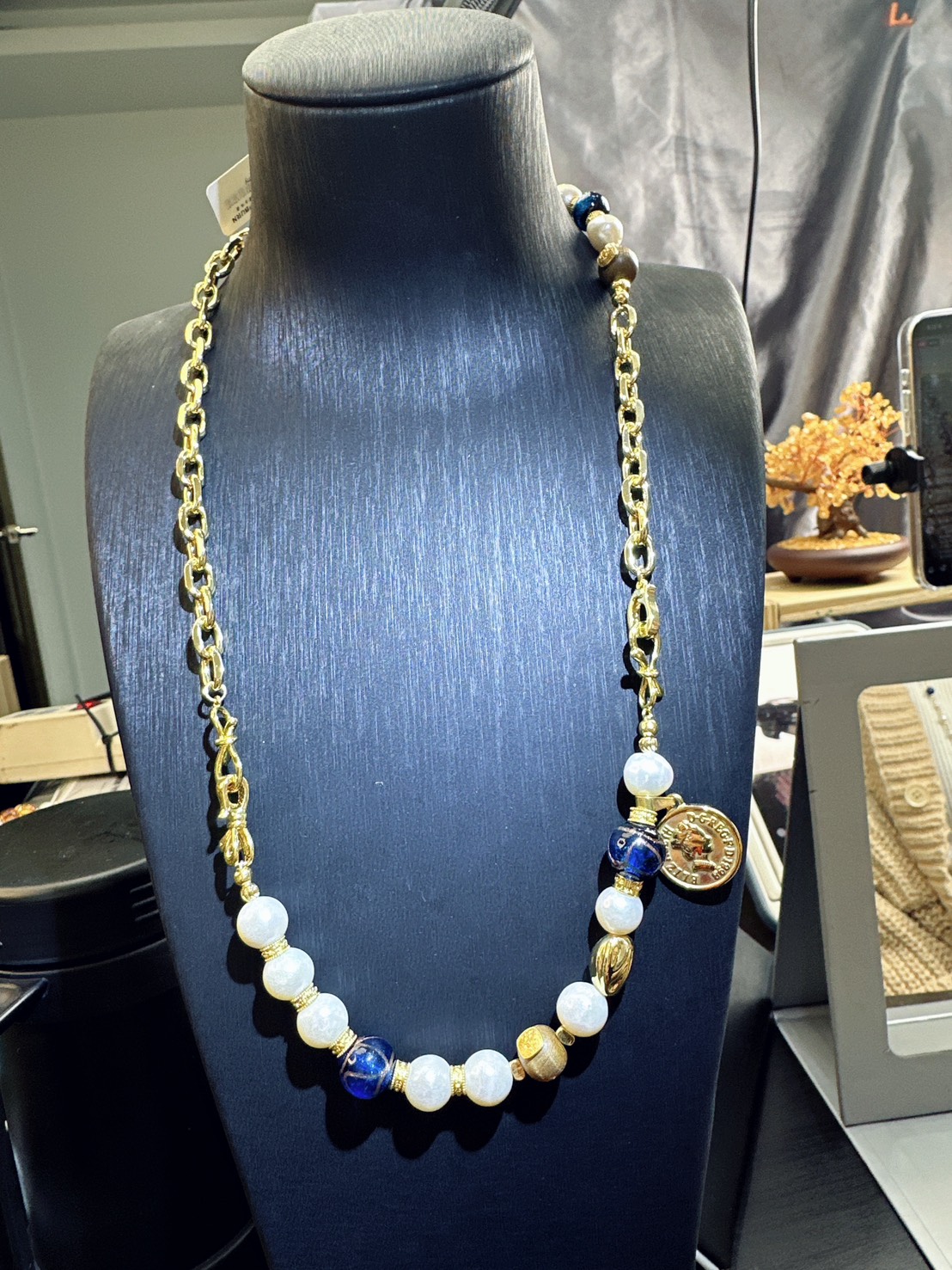 【赫本珠寶】設計款 - 淡水珍珠四件套,：QueenDom,赫本珠寶,翡翠項鍊,珍珠毛衣鍊,淡水珍珠