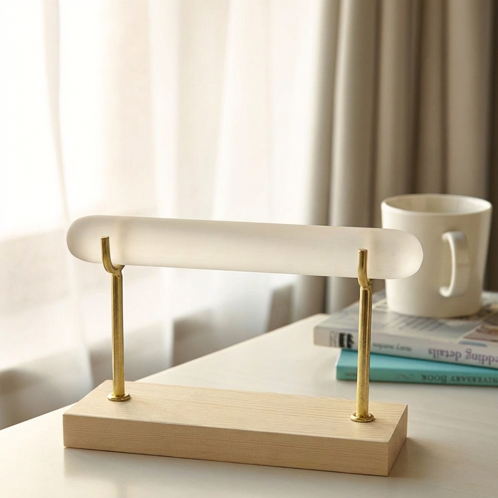 【赫本珠寶】天然摩洛哥透石膏柱展示架,居家開運擺飾,手串收納,能量修復,木質底座,水晶架