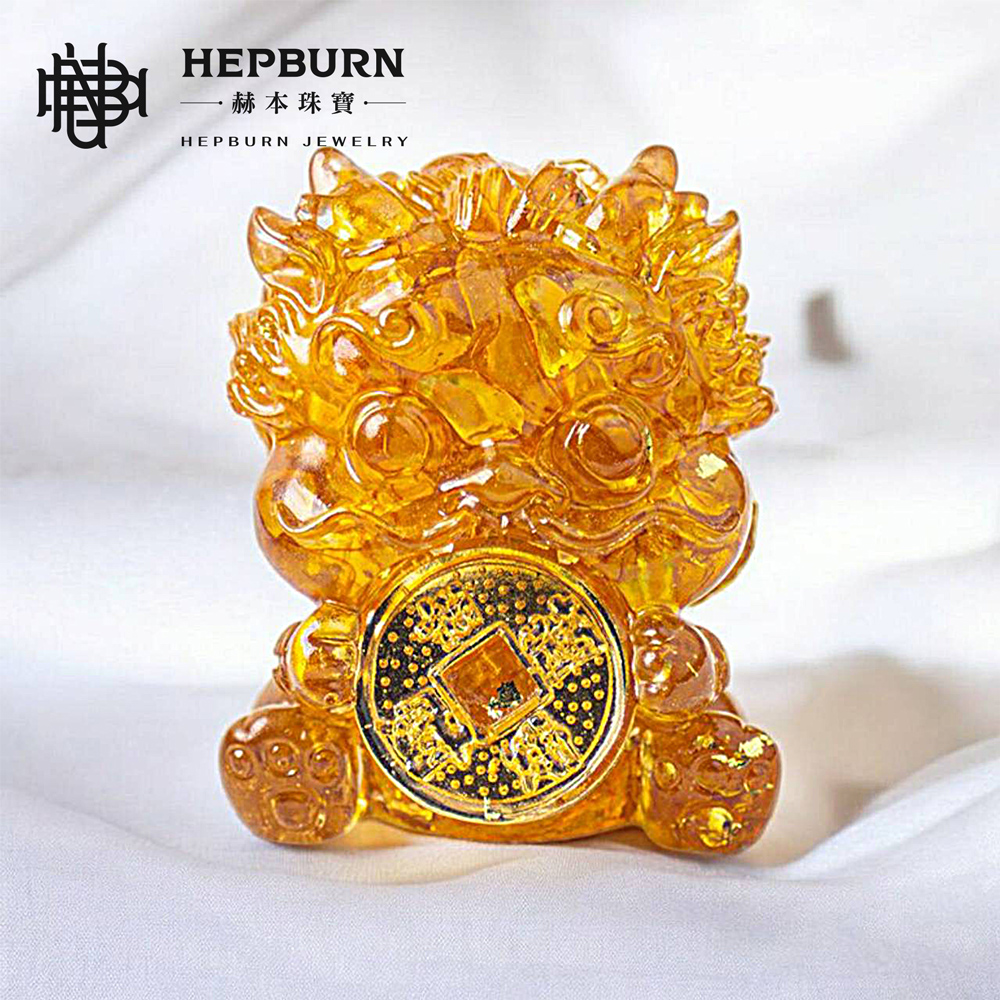 【赫本珠寶】奧剛吞金獸擺飾-黃水晶,奢華飾品,招財運,風水擺設,天然水晶,正能量守護