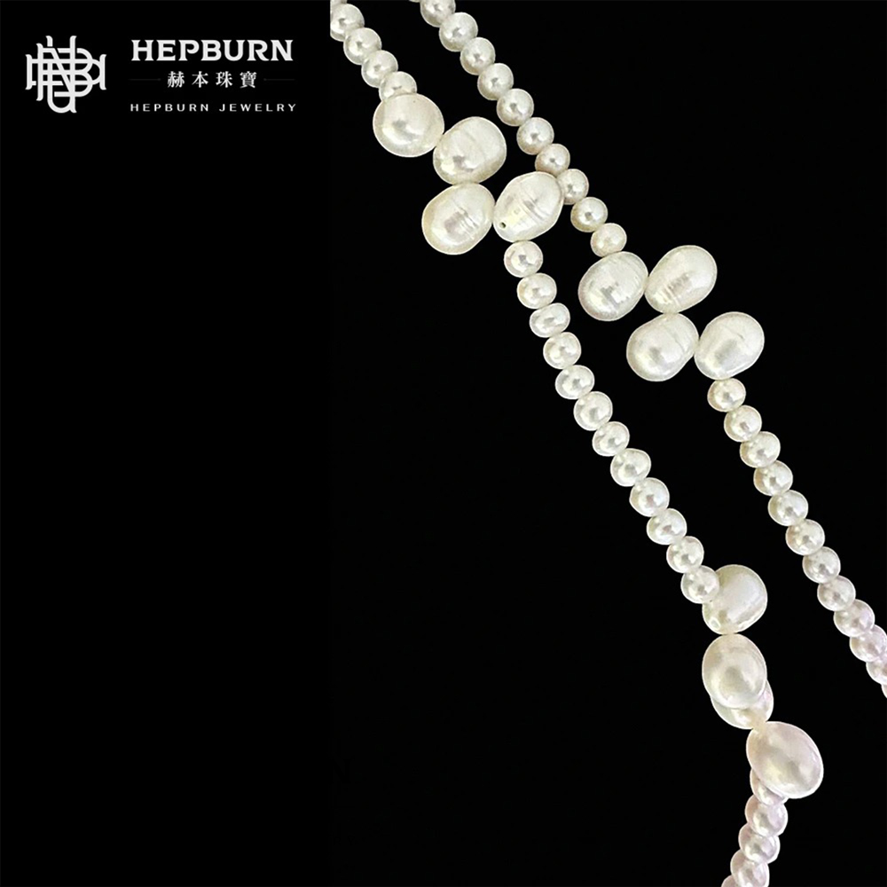 【赫本珠寶】天然淡水珍珠麥穗美人項鍊毛衣練(長1.2米),高貴氣質,優雅項鍊,百搭飾品,時尚珠寶,麥穗設計