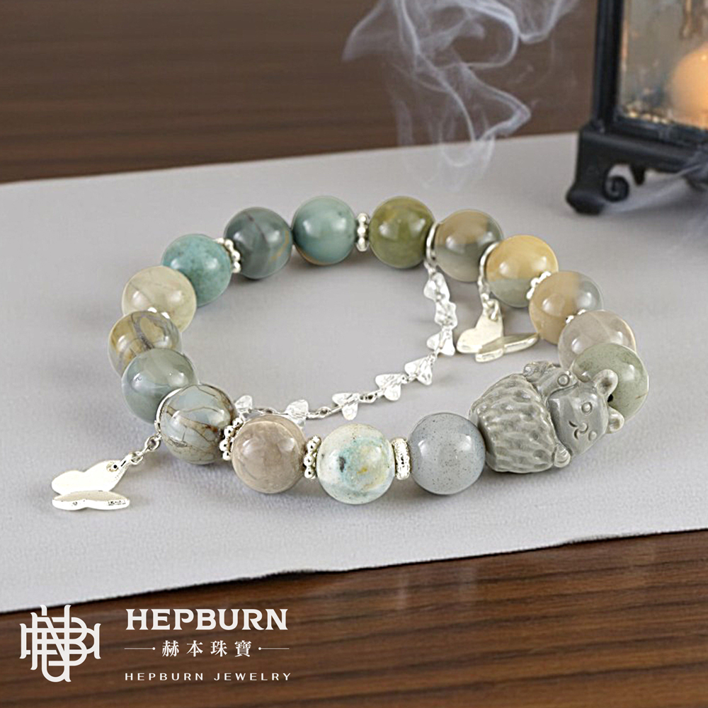 【赫本珠寶】設計款-輕巧蝴蝶手辦款阿拉善手鍊(11mm),避邪守護,靈動設計,時尚飾品,輕巧手鍊,吉祥手鍊