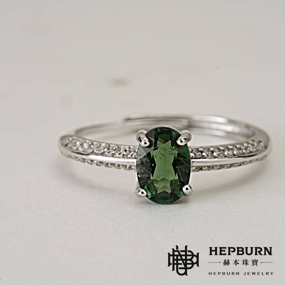 【赫本珠寶】設計款-綠耀心明綠透輝石活口戒指,能量戒指,天然水晶,心輪寶石,靈性守護,智慧提升
