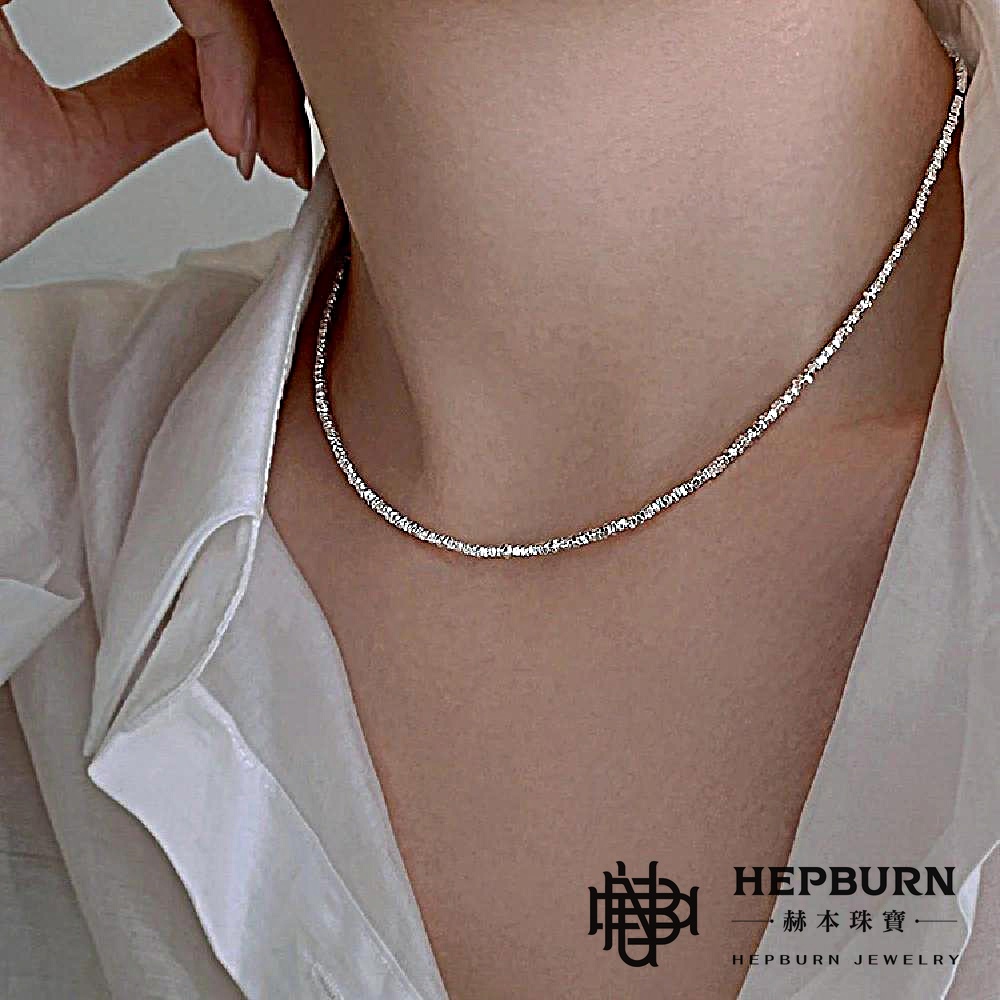 【赫本珠寶】冷淡風百搭疊戴款碎銀子項鍊S925純銀,防過敏飾品,QueenDom,簡約設計,氣質項鍊,輕奢首飾
