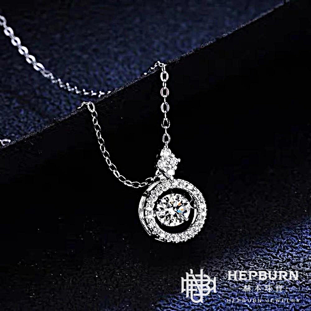 【赫本珠寶】命運之光莫桑鑽吊墜項鏈(1克拉),QueenDom,時尚珠寶,純銀飾品,比利時切割,八心八箭