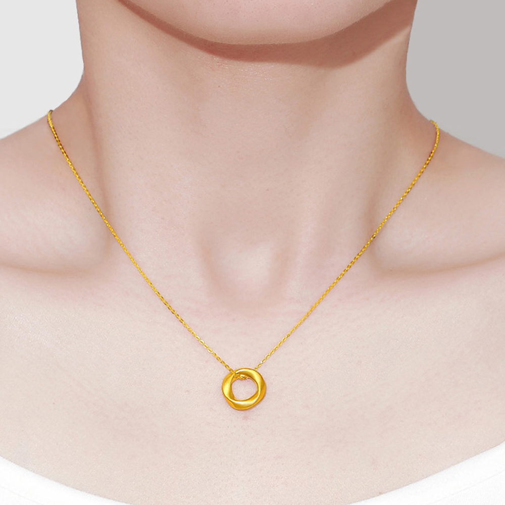 【赫本珠寶】996黃金莫比烏斯環項鍊-0.08錢(圓環直徑12.7mm),G011,【赫本珠寶】996黃金莫比烏斯環項鍊-0.08錢(圓環直徑12.7mm),996黃金,高貴閃耀,黃金送禮首選