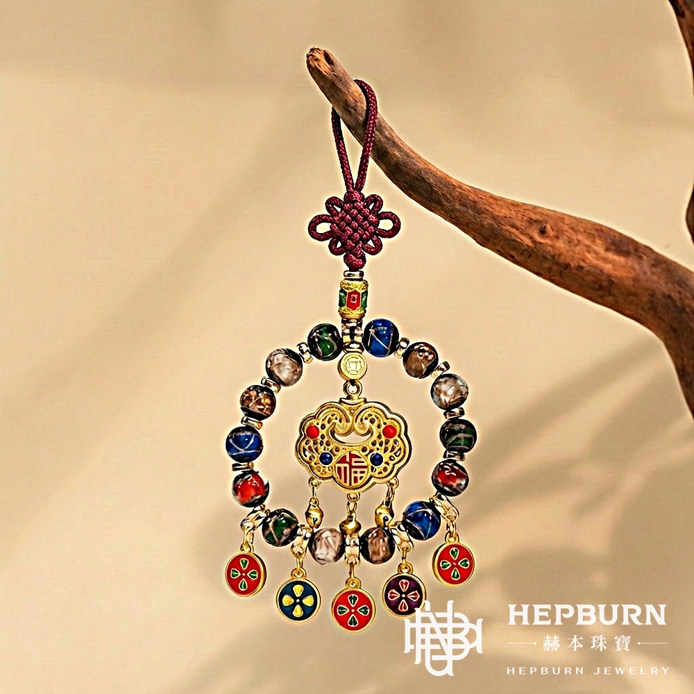 【赫本珠寶】閃閃五路財神多寶香灰琉璃,宗教美學,財運磁場,轉運守護,琉璃工藝,多寶手鍊