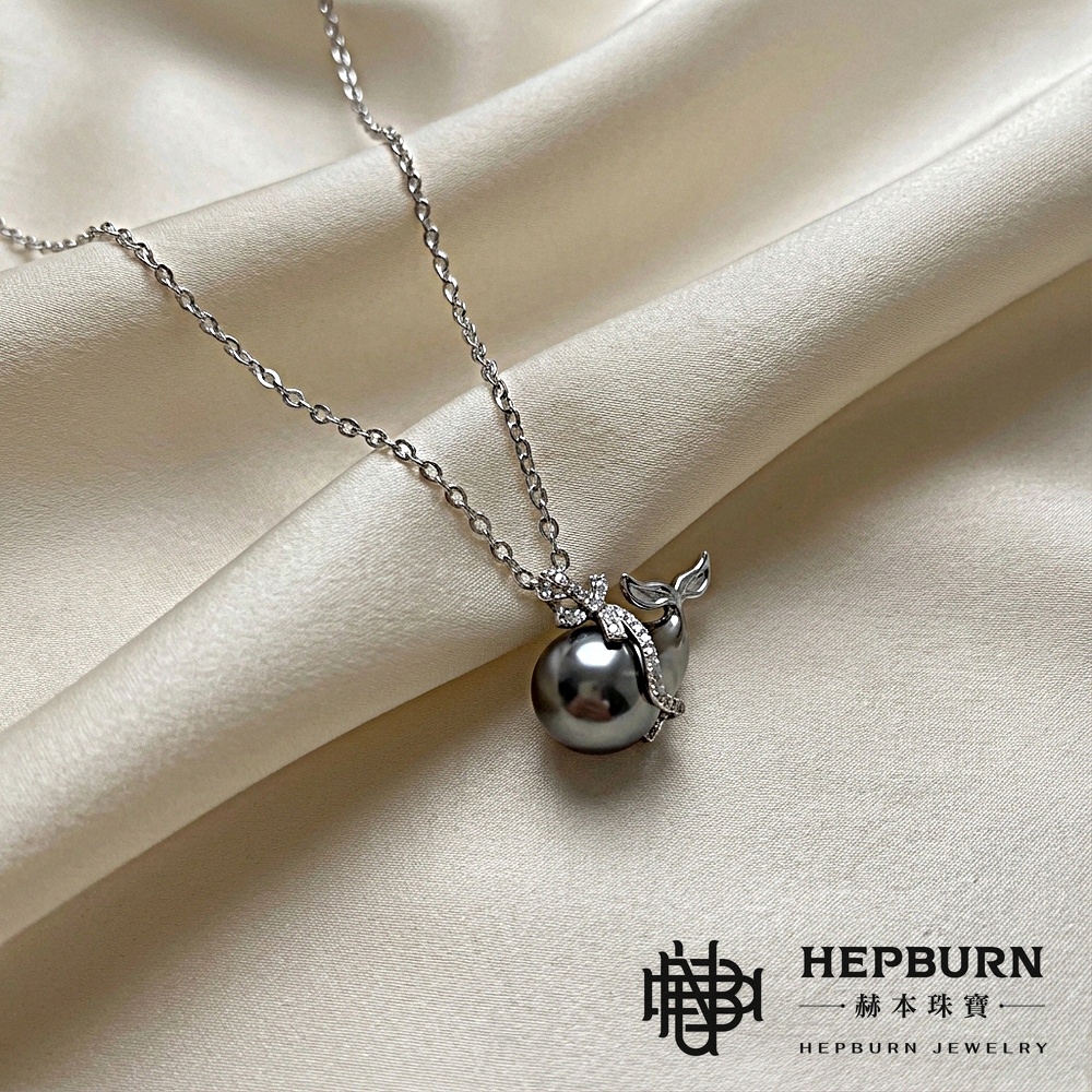 【赫本珠寶】設計款-天然大溪地海水黑珍珠鯨魚吊墜,QueenDom,赫本珠寶,大溪地黑珍珠,海水珍珠吊墜,鯨魚飾品