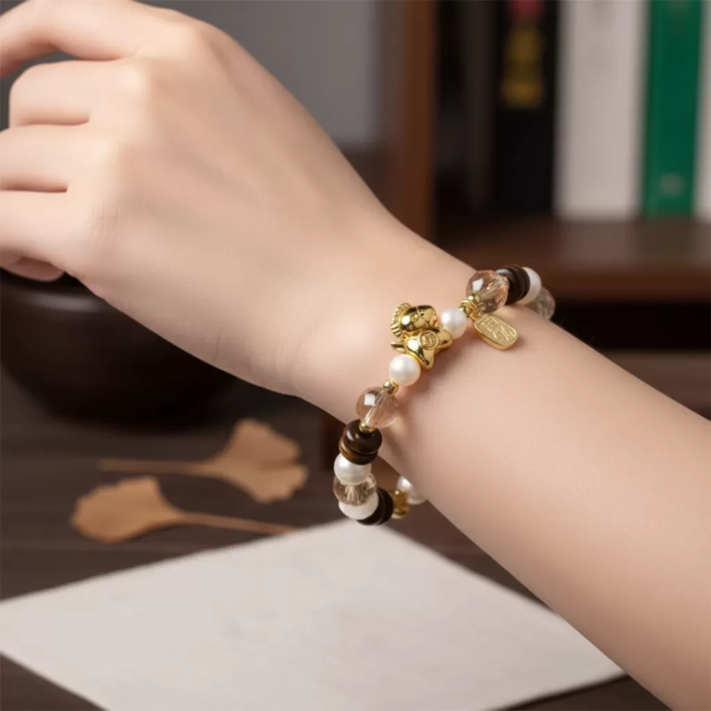 【赫本珠寶】設計款 - 馬上有錢 · 虎眼石珍珠行動招財手鍊,創意珠寶,時尚開運,財運提升,設計款手鍊,行動招財