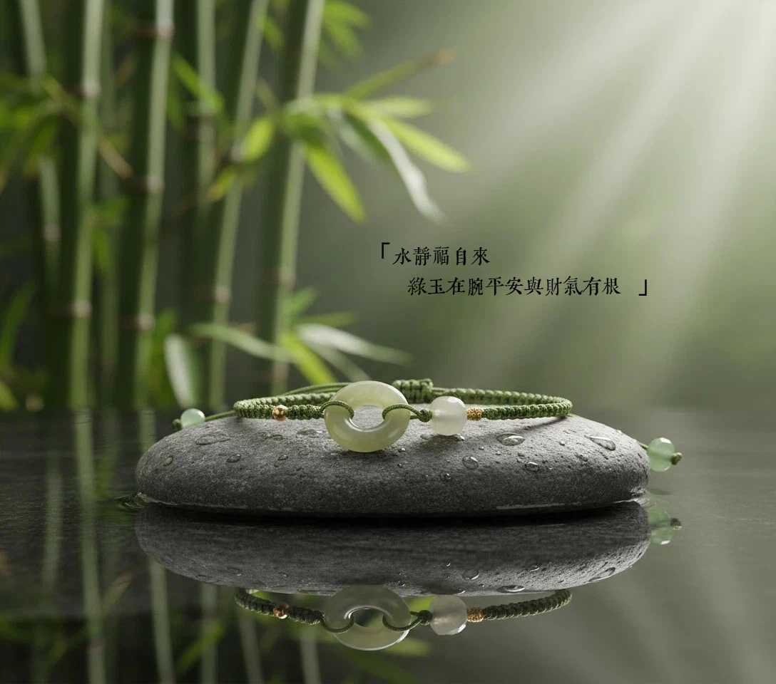 【赫本珠寶】和田玉平安扣復古繩國風手鍊,金髮晶,貔貅手鍊,招財水晶,曜金啟富,7mm手鍊