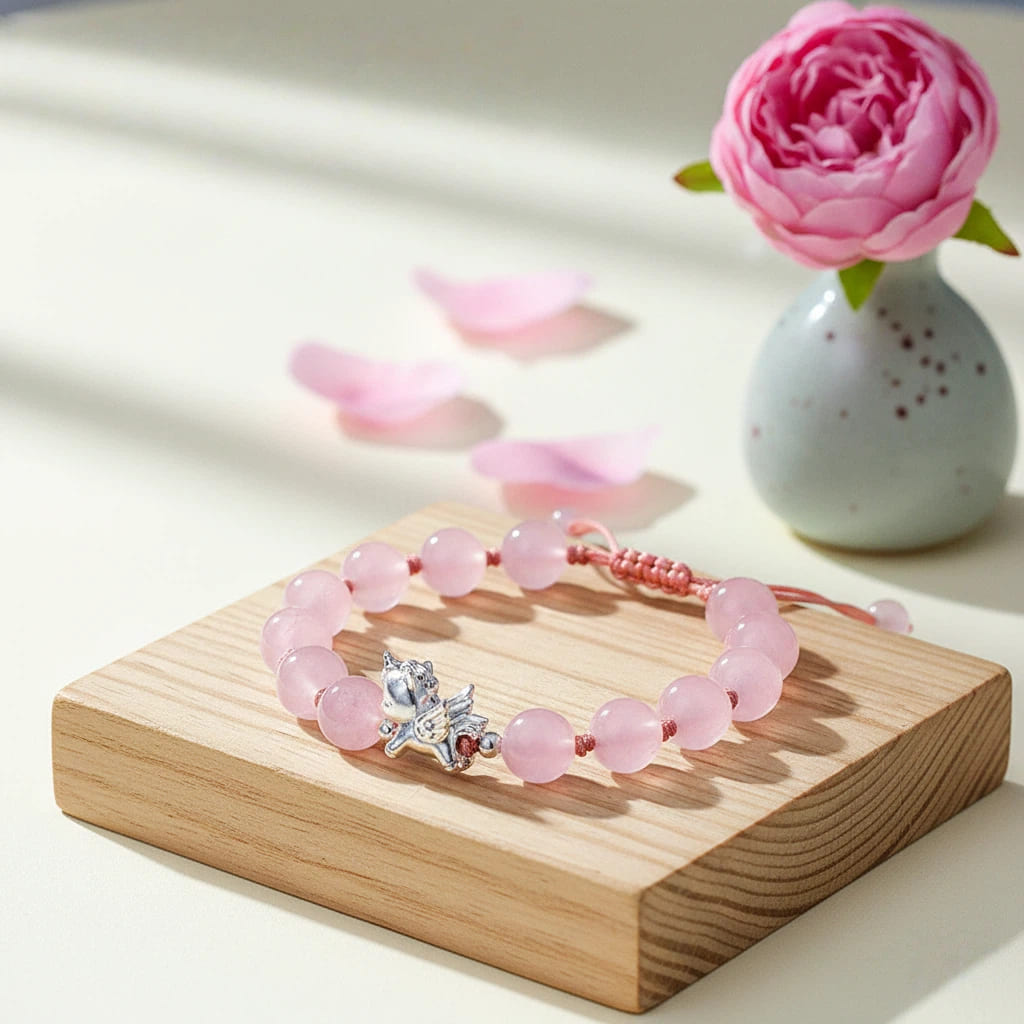 【赫本珠寶】設計款-天馬啟運 · 999純銀粉水晶手鍊,葡萄石,999純銀,天馬啟運,希望之石,開運手鍊