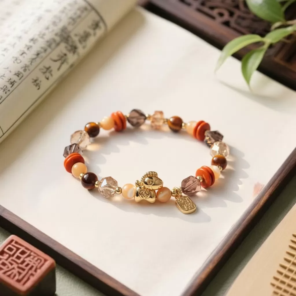 【赫本珠寶】設計款 - 馬上有錢 · 虎眼石馬蹄貝手鍊,能量守護,質感開運,事業成功,天然石珠寶,招財設計