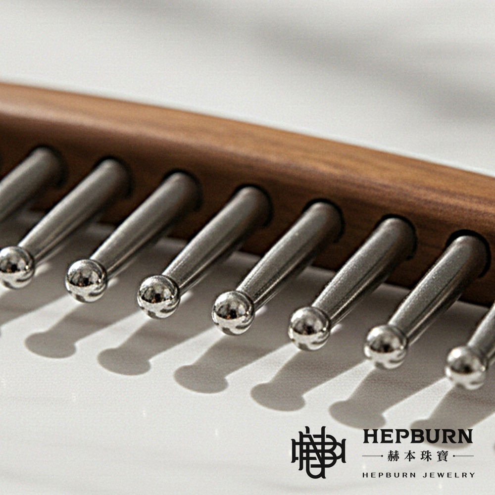 【赫本珠寶】量子x太赫茲護髮10齒檀木按摩梳｜能量共振｜釋放量子能量與太赫茲波,QueenDom,赫本珠寶,太赫茲按摩梳,量子能量,能量共振