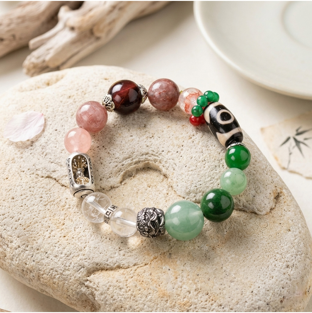 【赫本珠寶】五行啟運系列 · 無量火木五行手串｜火啟動｜木成長｜運勢循環不斷 | 男女款,QueenDom,赫本珠寶,五行手串,木水五行,五行補運