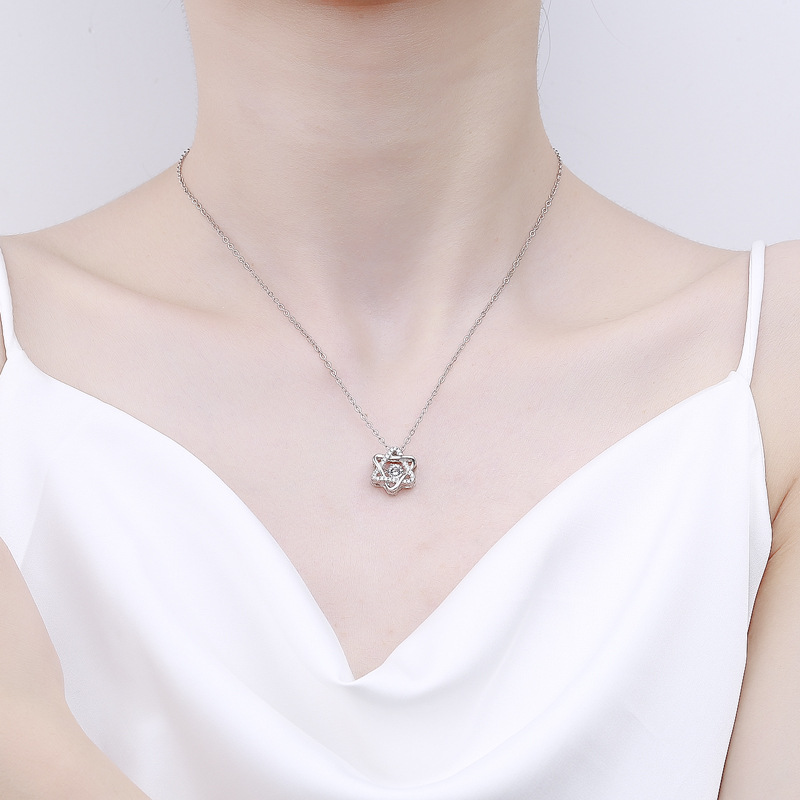 【赫本珠寶】S925跳動六芒心莫桑鑽項鍊（30分）,D026,【赫本珠寶】S925跳動六芒心莫桑鑽項鍊（30分）,S925純銀8H8A,莫桑鑽項鍊閃耀高貴,氣質動人提升品味