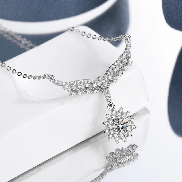 【赫本珠寶】S925人魚尾太陽花莫桑項鏈（50分）,D045,【赫本珠寶】S925人魚尾太陽花莫桑項鏈（50分）,S925純銀項鏈,所有商品,赫本珠寶