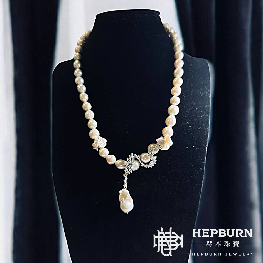 【赫本珠寶】設計款-晶龍追珠巴洛克珍珠項鍊,典藏飾品,高級珠寶,獨特項鍊,祥瑞珠寶,設計款珠寶