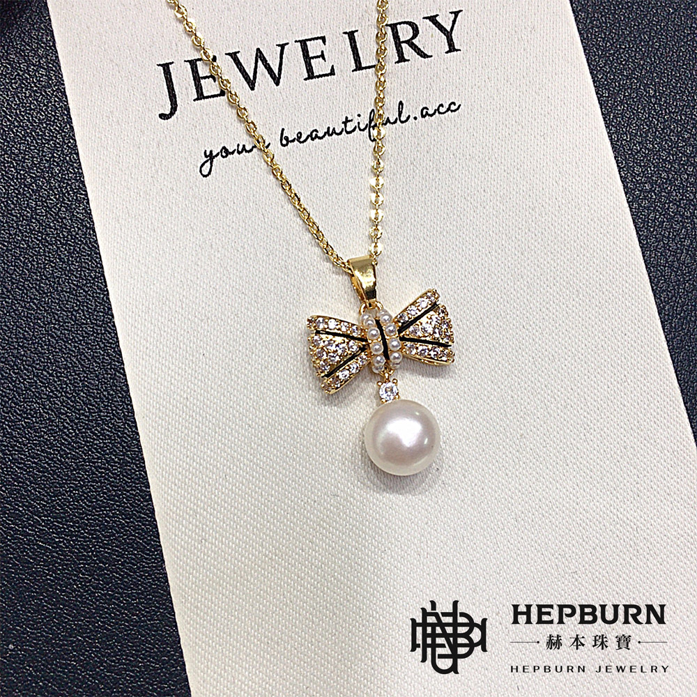 【赫本珠寶】設計款-5A高亮淑女蝴蝶結天然淡水珍珠套組(項鍊/耳環/戒指),浪漫珠寶,甜美優雅,高亮珍珠,蝴蝶結珠寶,珍珠套組