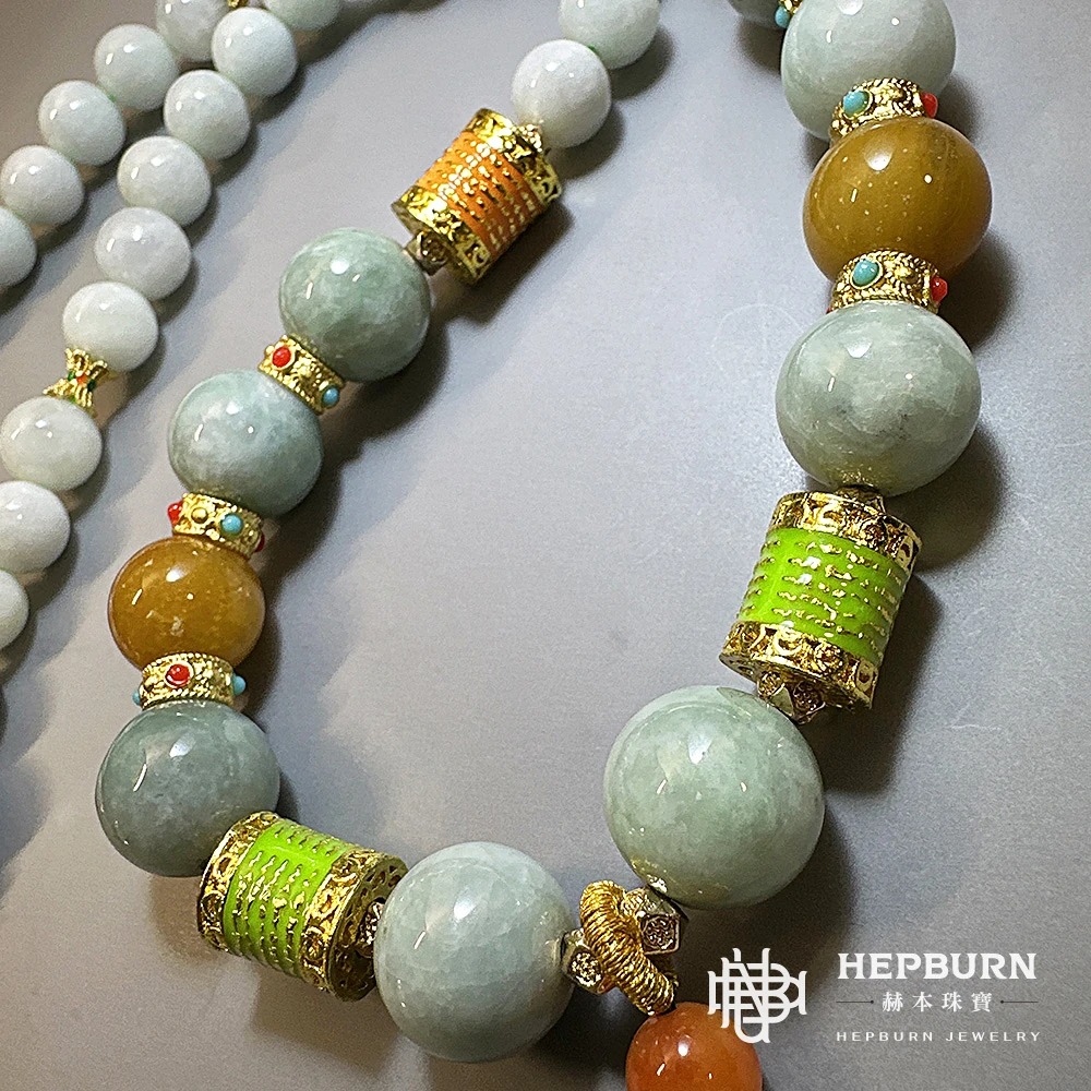 【赫本珠寶】翡翠大貔貅-黃翡項練毛衣練(長52cm),守護飾品,時尚飾品,文化珠寶,毛衣鍊,幸運飾品