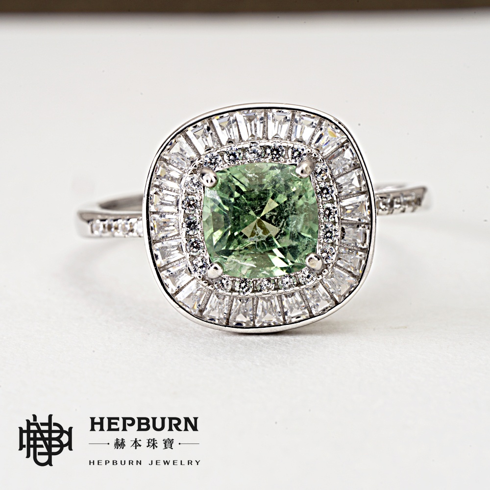 【赫本珠寶】設計款-翠映繁華方塊祖母綠活口戒指,高貴風格,日常佩戴,時尚飾品,綠寶石戒指,可調尺寸戒指