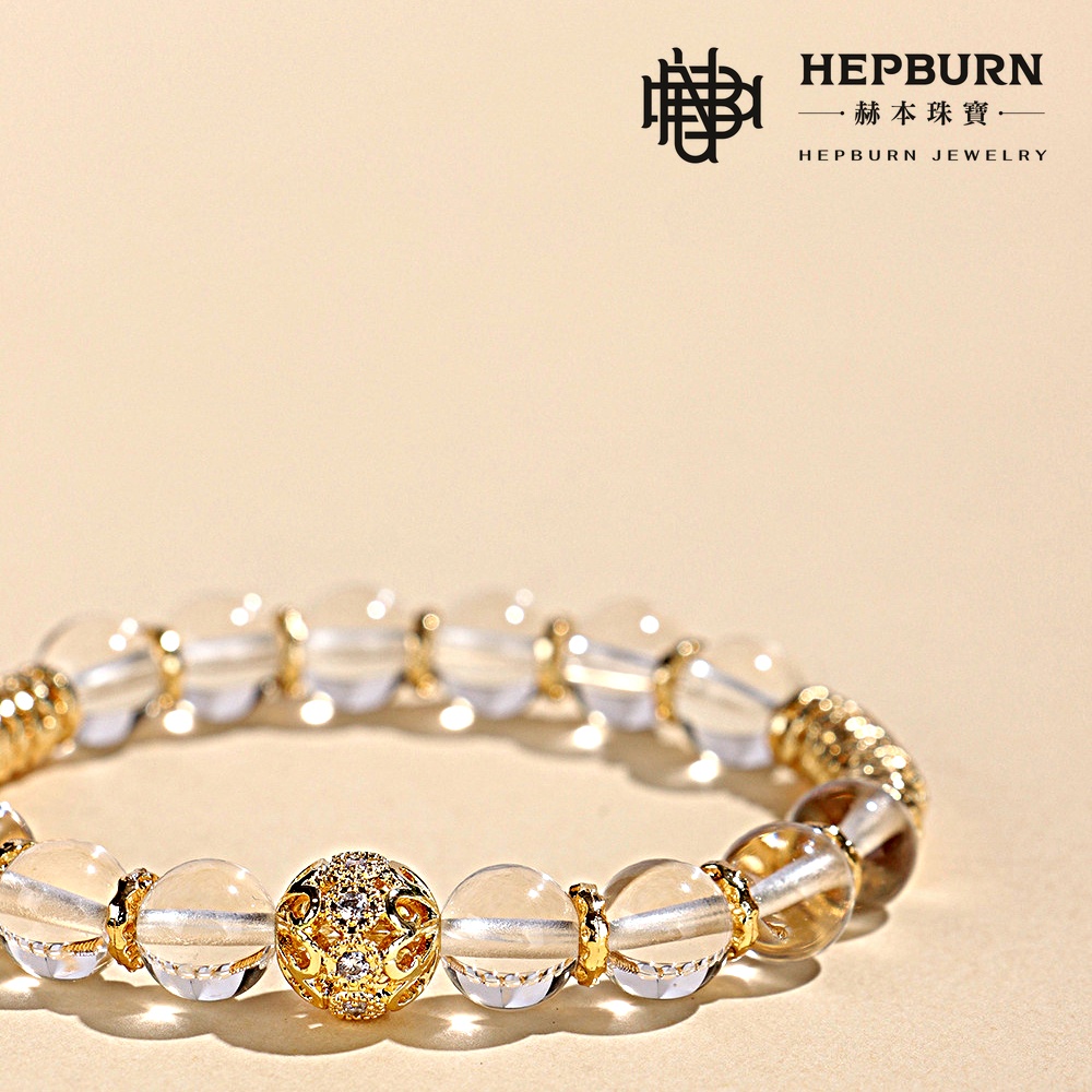 【赫本珠寶】設計款-神燈精靈異域風白水晶手鍊,心靈平靜,異域風設計,能量守護,水晶之王,冥想手鍊