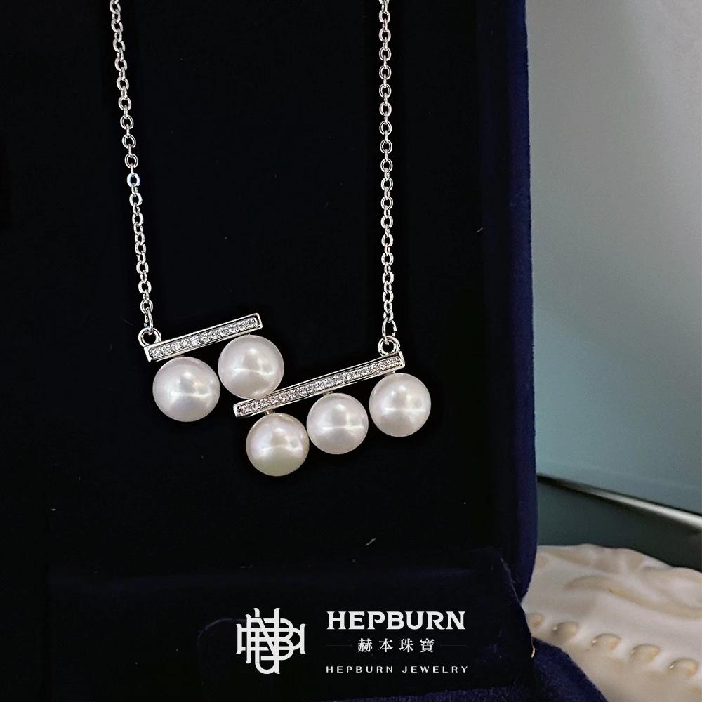 【赫本珠寶】平平穩穩天然珍珠項鍊6mm(S925銀),祝福飾品,優雅項鍊,百搭飾品,圓潤光澤,饅頭形珍珠