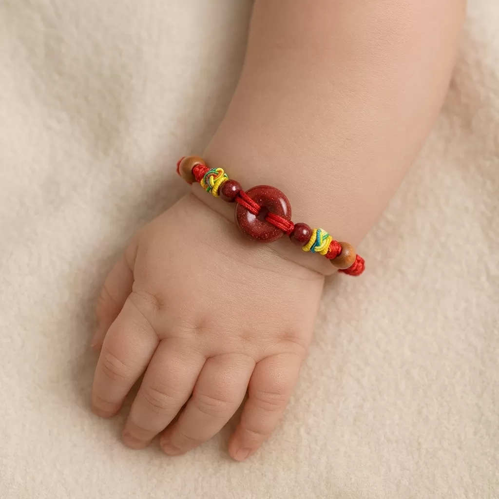 【赫本珠寶】硃砂平安扣紅繩手鍊｜桃木點綴・手工編繩,傳統美學,守護平安,化解太歲,避邪開運,手工編繩