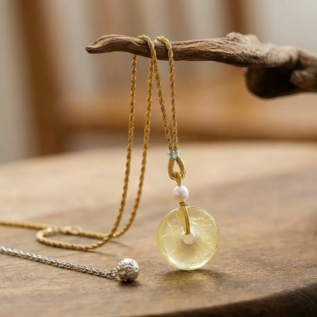 【赫本珠寶】正財守庫 · 黃水晶平安扣,圓滿平安,財富能量,開運掛墜,天然水晶,守財庫