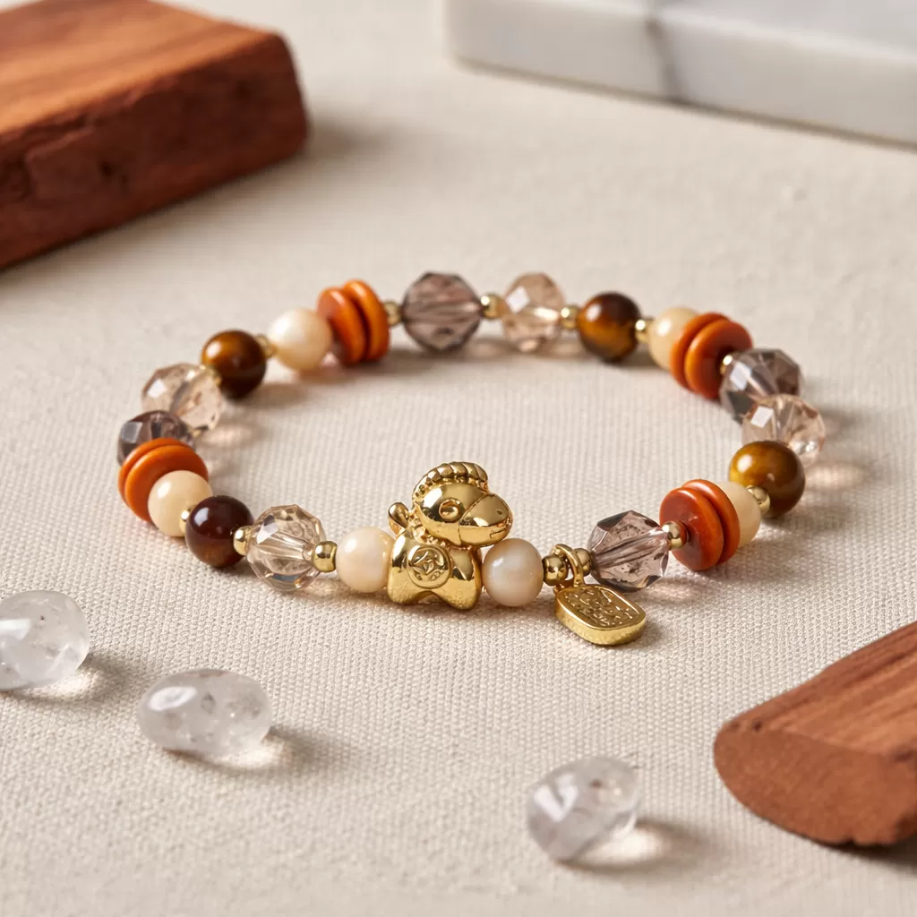 【赫本珠寶】設計款 - 馬上有錢 · 虎眼石馬蹄貝手鍊,能量守護,質感開運,事業成功,天然石珠寶,招財設計