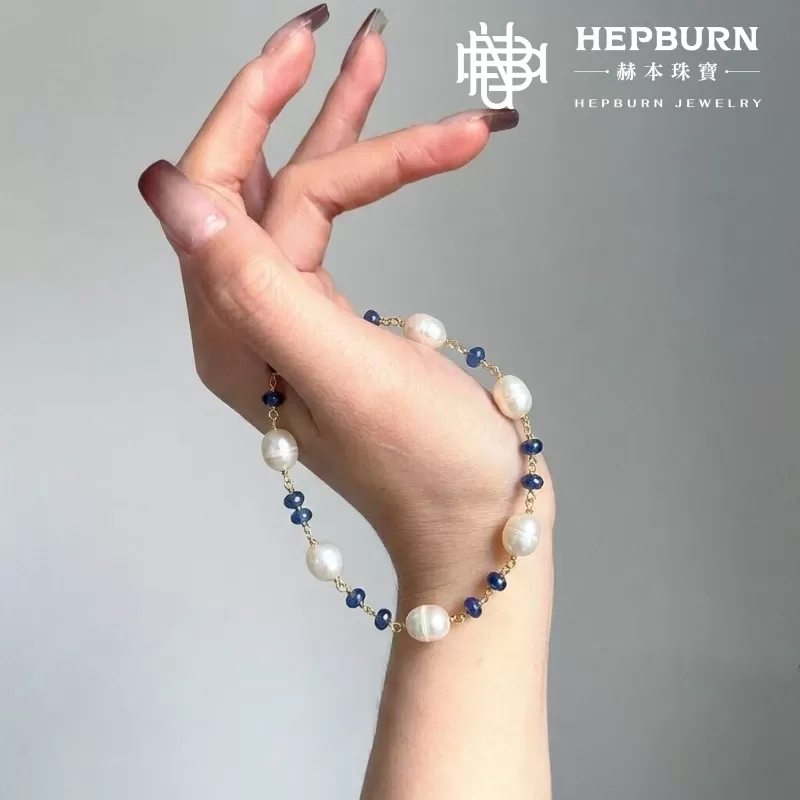 【赫本珠寶】設計款 - 巴洛克淡水珍珠鎖骨鍊手鍊套組,QueenDom,赫本珠寶,巴洛克珍珠套組,隨形珍珠項鍊,珍珠手鍊