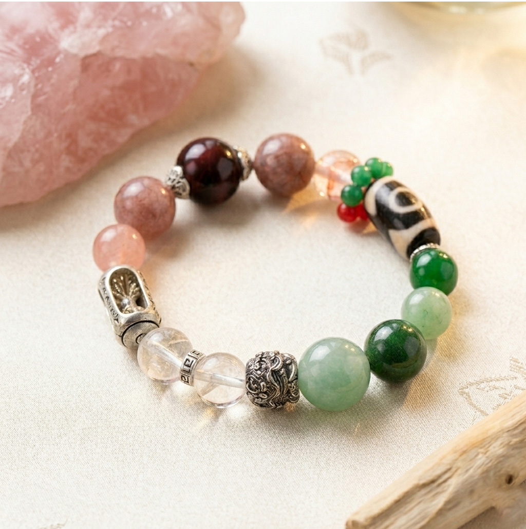 【赫本珠寶】五行啟運系列 · 無量火木五行手串｜火啟動｜木成長｜運勢循環不斷 | 男女款,QueenDom,赫本珠寶,五行手串,木水五行,五行補運