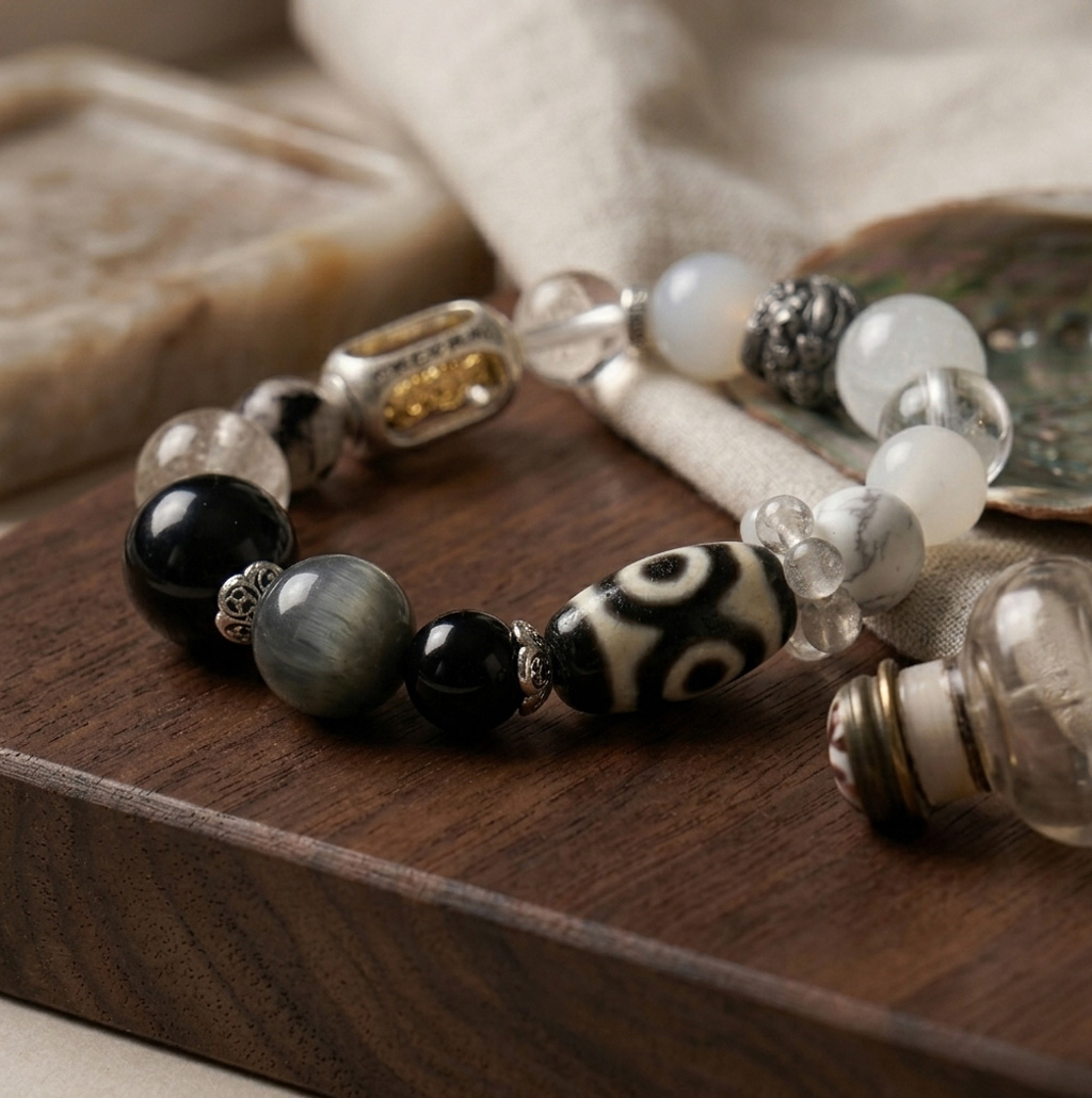 【赫本珠寶】五行啟運系列 · 無量水金五行手串 | 水走財｜金守序｜流而不散 | 男女款,QueenDom,赫本珠寶,五行手串,木水五行,五行補運