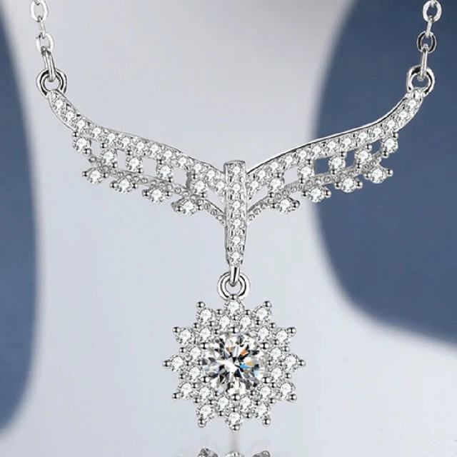 【赫本珠寶】S925人魚尾太陽花莫桑項鏈（50分）,D045,【赫本珠寶】S925人魚尾太陽花莫桑項鏈（50分）,S925純銀項鏈,所有商品,赫本珠寶