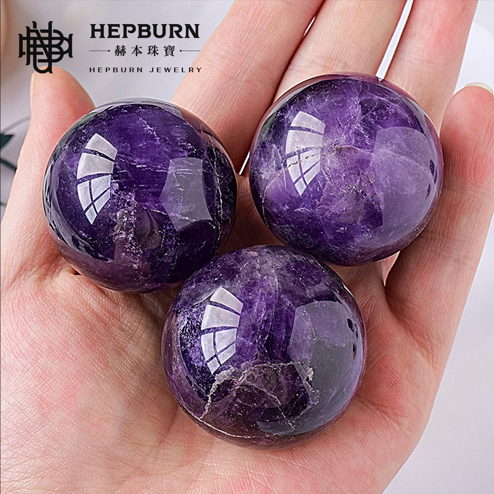 【赫本珠寶】烏拉圭紫水晶球(約35mm),收藏水晶,智慧之石,能量守護,水晶擺件,靈性寶石