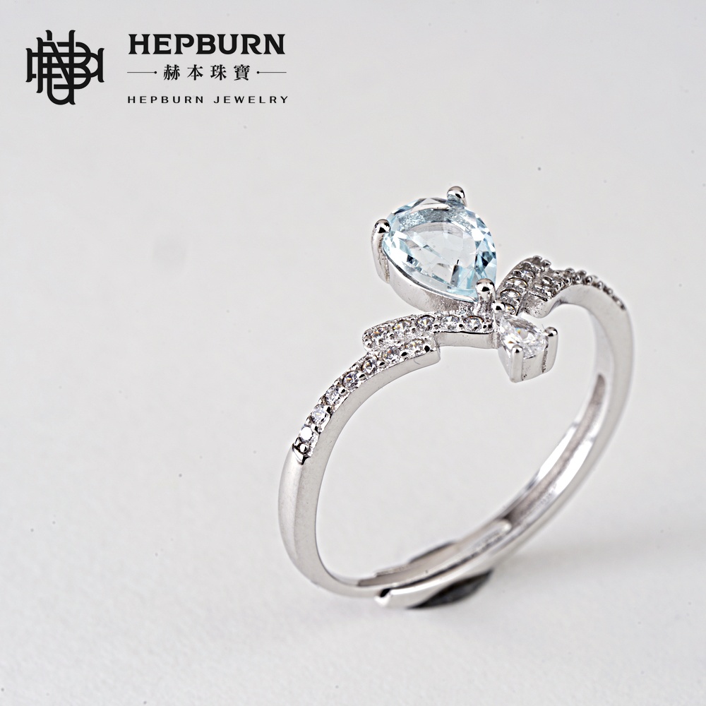 【赫本珠寶】設計款- 靛潮心語皇冠水滴海藍寶活口戒指,能量珠寶,愛情運,遊彩設計,護身能量,魅力人緣