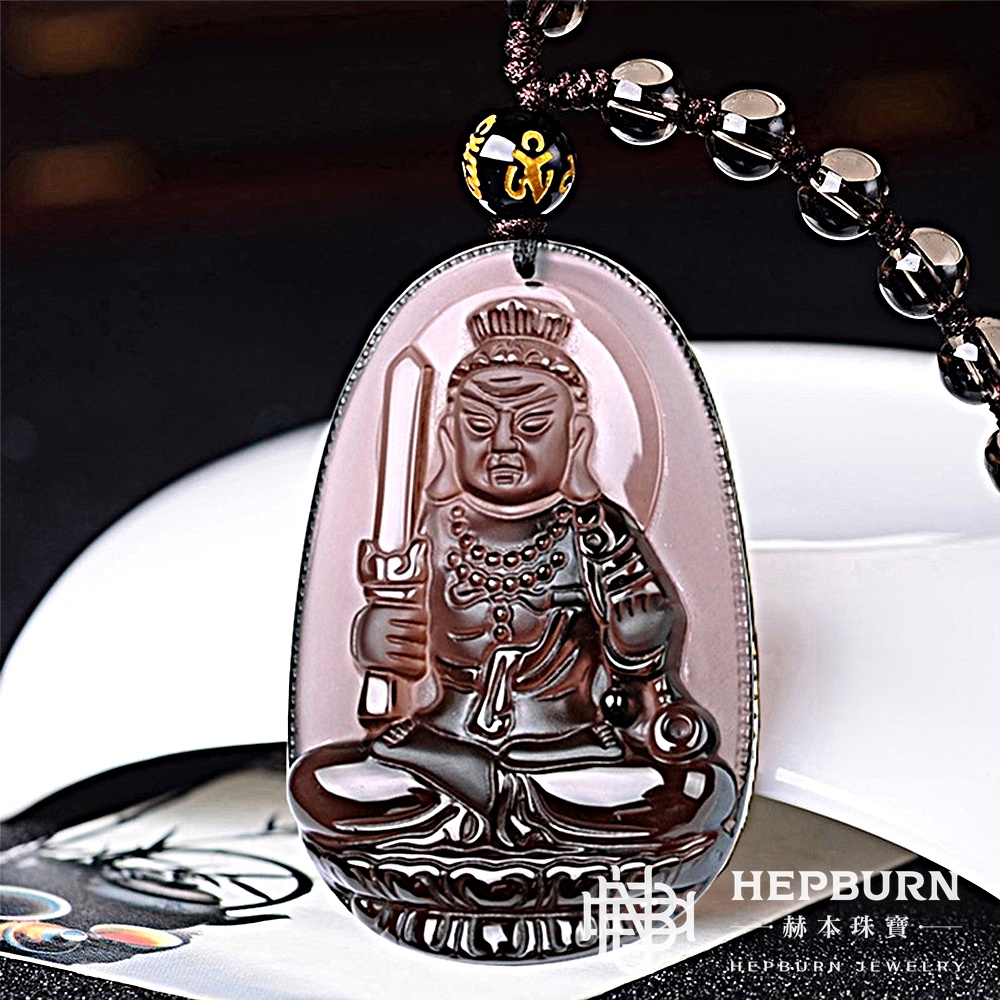 【赫本珠寶】冰透黑曜石十二生肖屬相守護神-八大守護神,QueenDom,能量淨化,天然冰曜石,招福避邪,本命佛