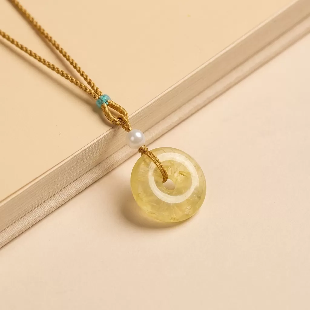 【赫本珠寶】正財守庫 · 黃水晶平安扣,圓滿平安,財富能量,開運掛墜,天然水晶,守財庫