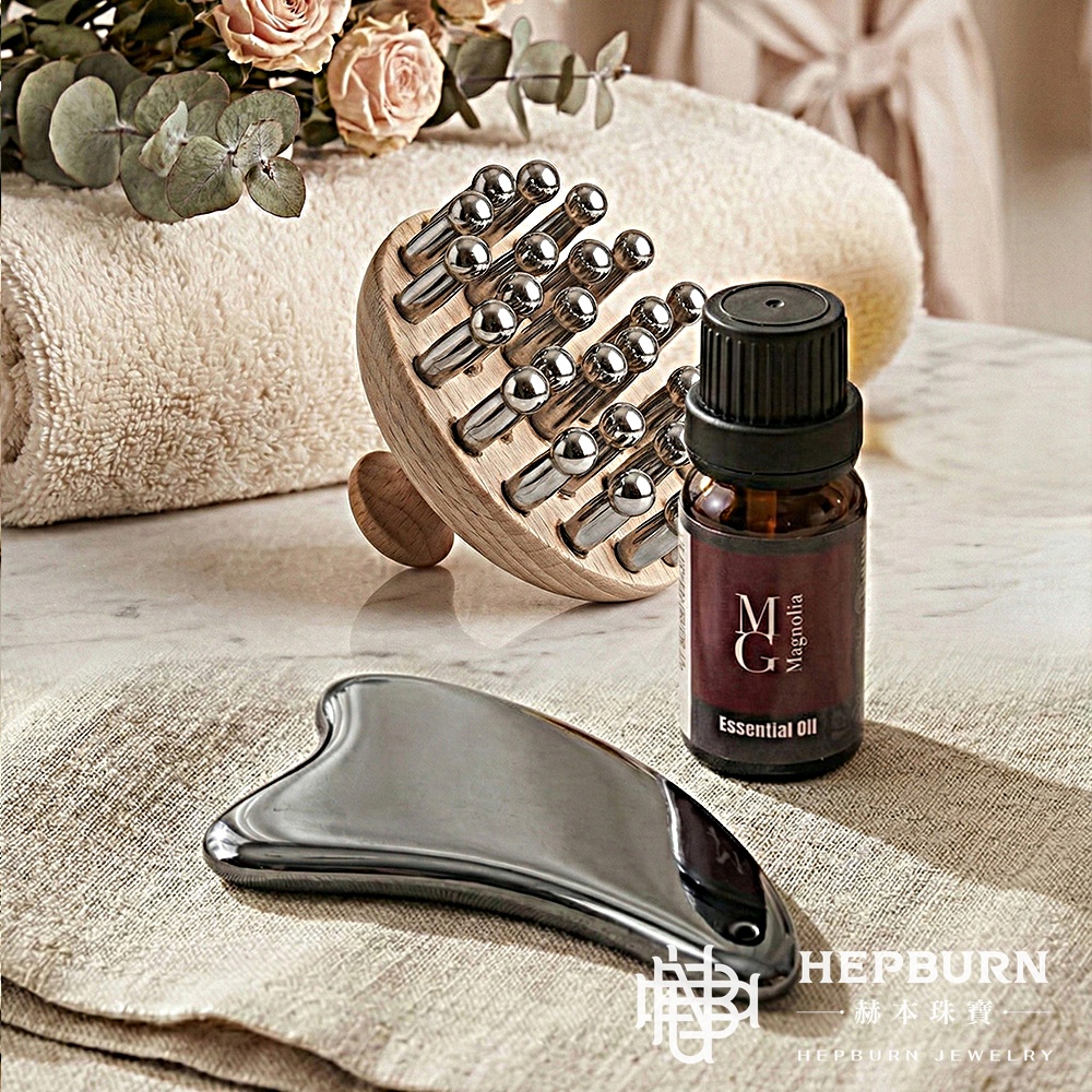 【赫本珠寶】量子x太赫茲經絡27齒圓款按摩梳｜能量共振｜釋放量子能量與太赫茲波,養生工具,居家SPA,改善睡眠,全身按摩,能量共振