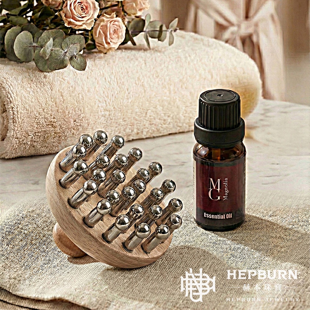 【赫本珠寶】量子x太赫茲經絡27齒圓款按摩梳｜能量共振｜釋放量子能量與太赫茲波,養生工具,居家SPA,改善睡眠,全身按摩,能量共振