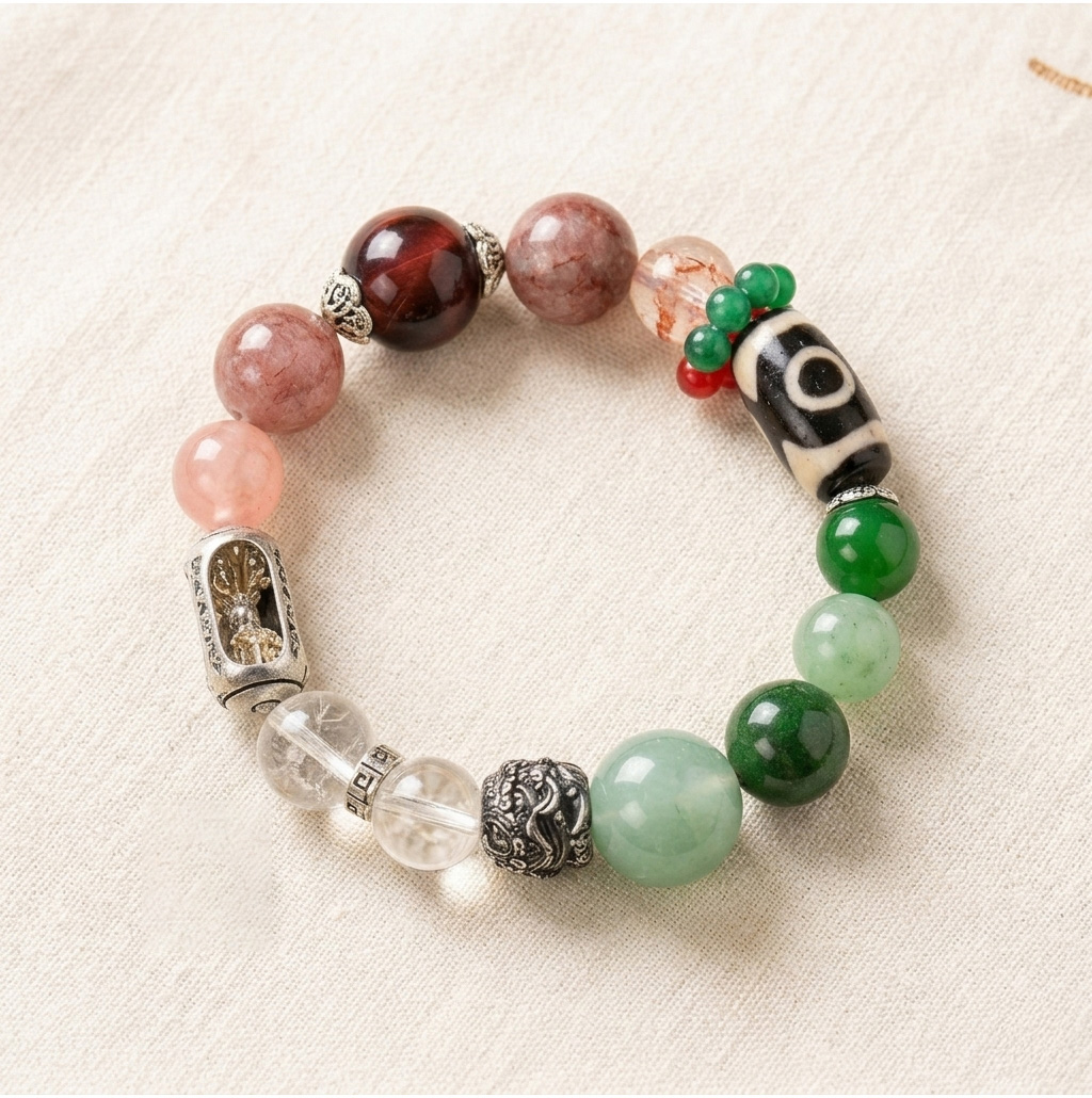 【赫本珠寶】五行啟運系列 · 無量火木五行手串｜火啟動｜木成長｜運勢循環不斷 | 男女款,QueenDom,赫本珠寶,五行手串,木水五行,五行補運