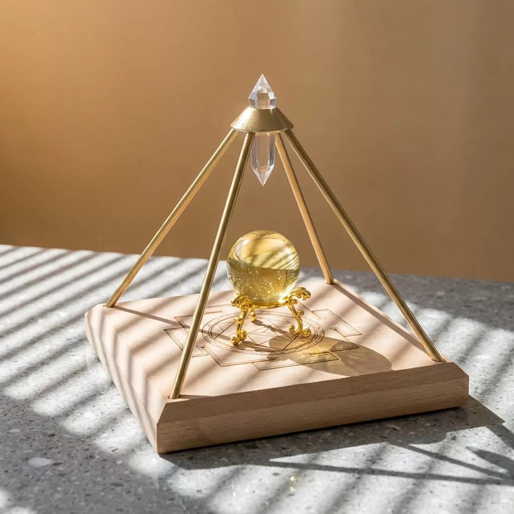 【赫本珠寶】沃格爾水晶金字塔擺件,能量黑科技,冥想工具,磁場穩定,天然水晶,風水擺飾